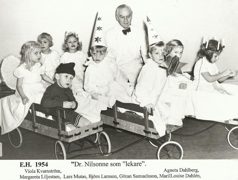 Dr. Nilsonne som "lekare" 1954.