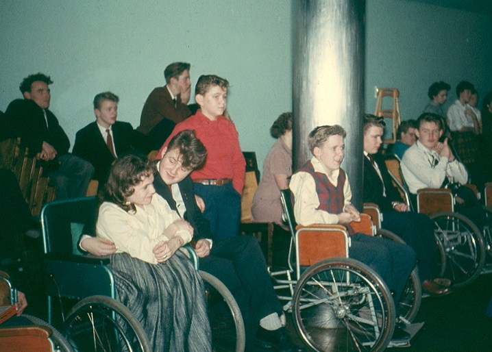 Elever i samlingssalen ca. 1957.